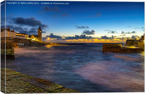 Saturn and Jupiter conjunction,Porthleven Canvas Print by kathy white