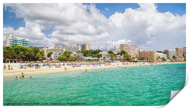 Magaluf Mallorca Panorama Print by Peter F Hunt