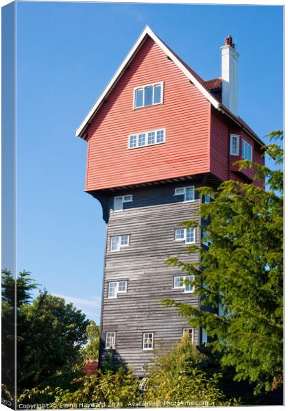 House in the Clouds at Thorpeness Canvas Print by Elaine Hayward