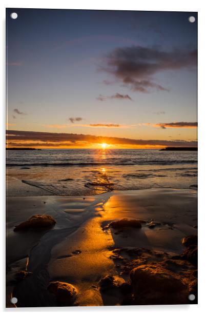 Sun setting over the sea Acrylic by Alan Jackson