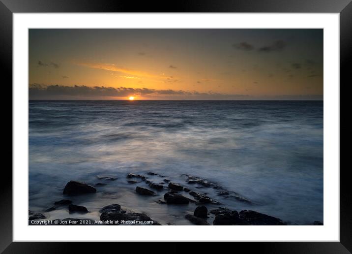 Sunset: Sennen Cove, Cornwall Framed Mounted Print by Jon Pear