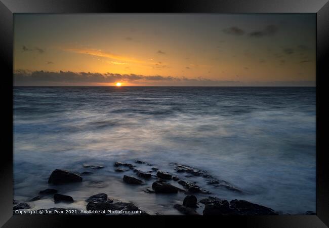 Sunset: Sennen Cove, Cornwall Framed Print by Jon Pear