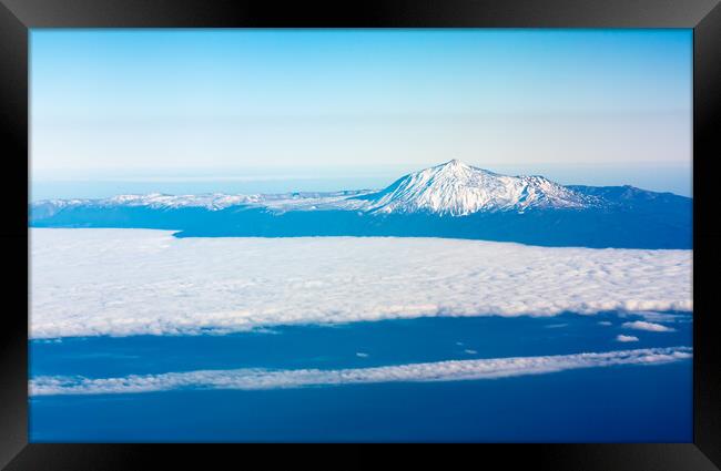 Snow Covered Mount Teide Tenerife Framed Print by Alan Jackson