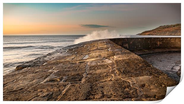 The Curved Cobb at Lyme Regis Print by Alan Jackson