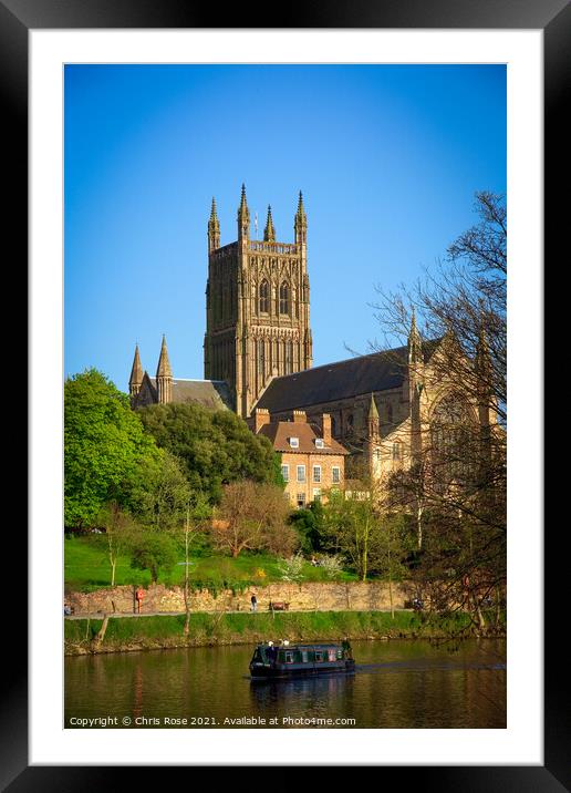 River Severn by Worcester Cathedral  Framed Mounted Print by Chris Rose
