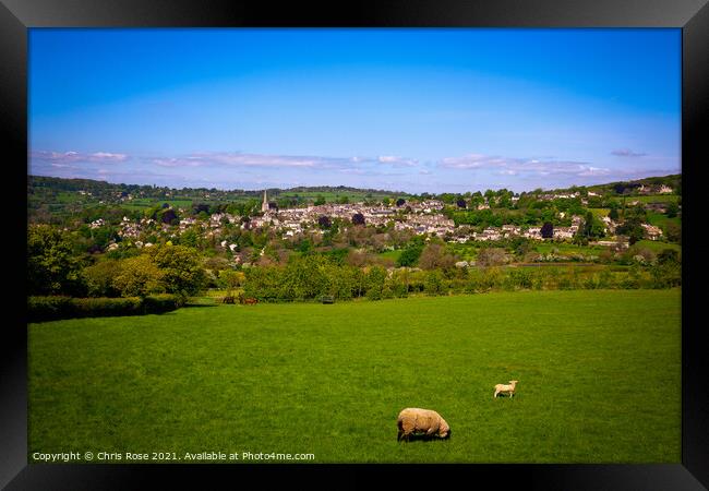 Painswick countryside view Framed Print by Chris Rose