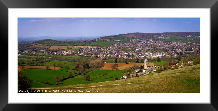 Selsley Common view Framed Mounted Print by Chris Rose