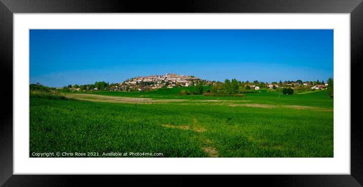 Monflanquin, a hilltop bastide town Framed Mounted Print by Chris Rose