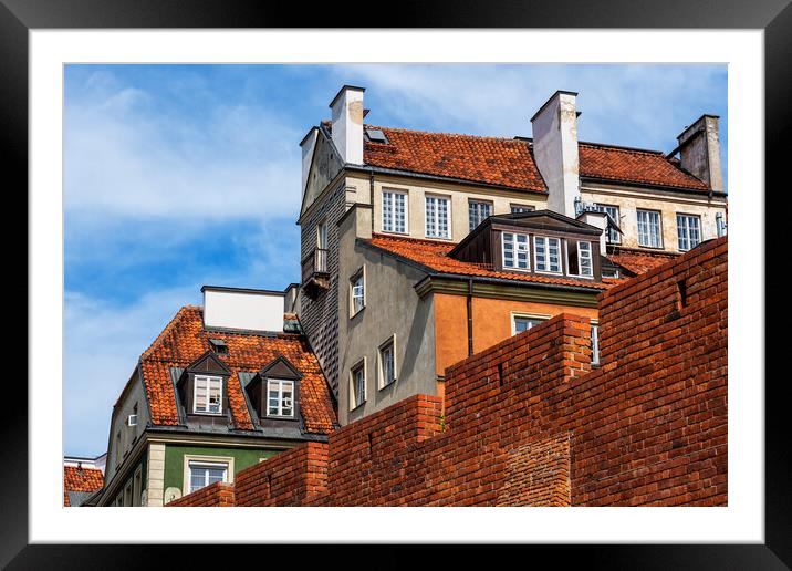 Warsaw Old Town Houses And Wall Framed Mounted Print by Artur Bogacki
