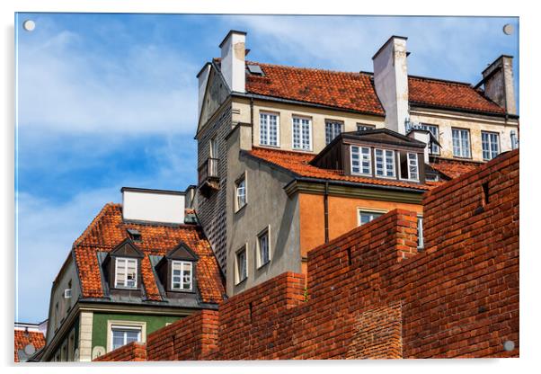 Warsaw Old Town Houses And Wall Acrylic by Artur Bogacki