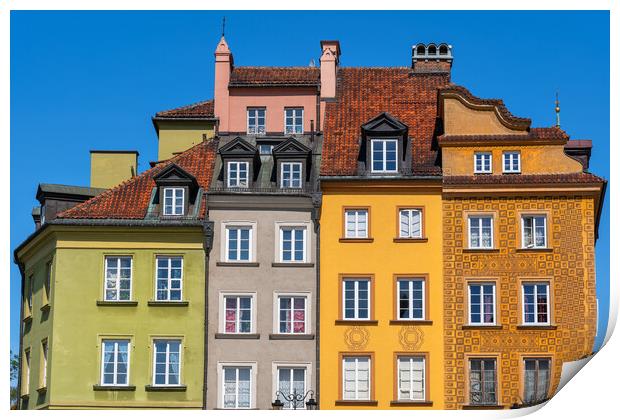 Tenement Houses In Old Town Of Warsaw Print by Artur Bogacki