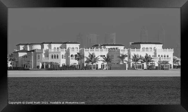 Dubai Property Panorama Framed Print by David Pyatt