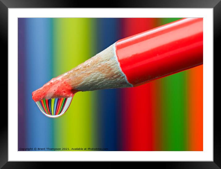 Rainbow coloured pencils Framed Mounted Print by Brent Thompson