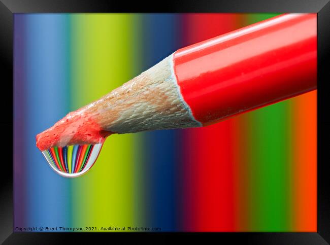 Rainbow coloured pencils Framed Print by Brent Thompson