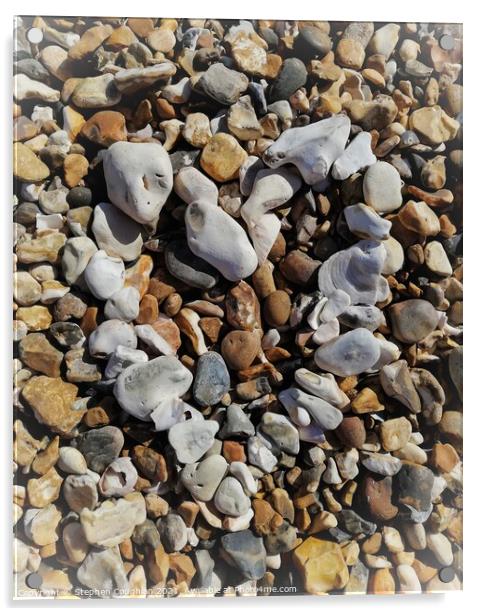 Pebble Love Heart on Southsea Beach Acrylic by Stephen Coughlan