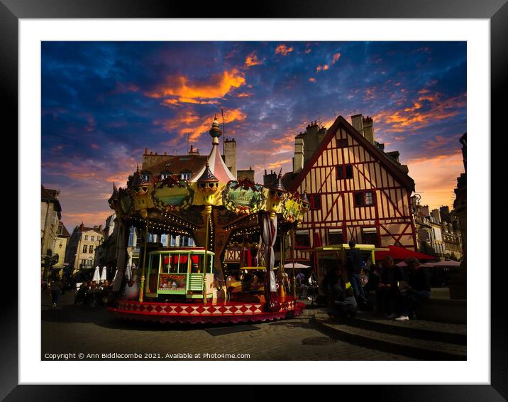 Dijon square in France Framed Mounted Print by Ann Biddlecombe