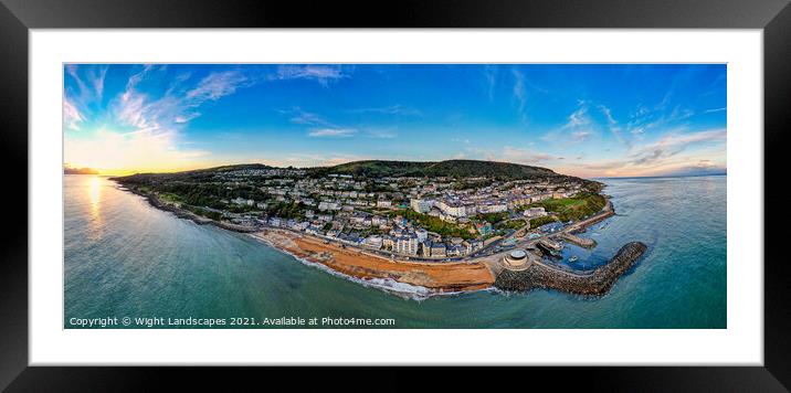 Ventor Beach Isle Of Wight Panorama Framed Mounted Print by Wight Landscapes