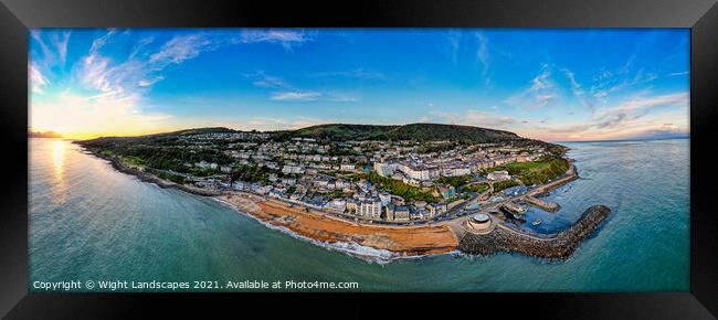 Ventor Beach Isle Of Wight Panorama Framed Print by Wight Landscapes