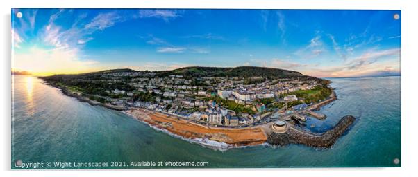 Ventor Beach Isle Of Wight Panorama Acrylic by Wight Landscapes