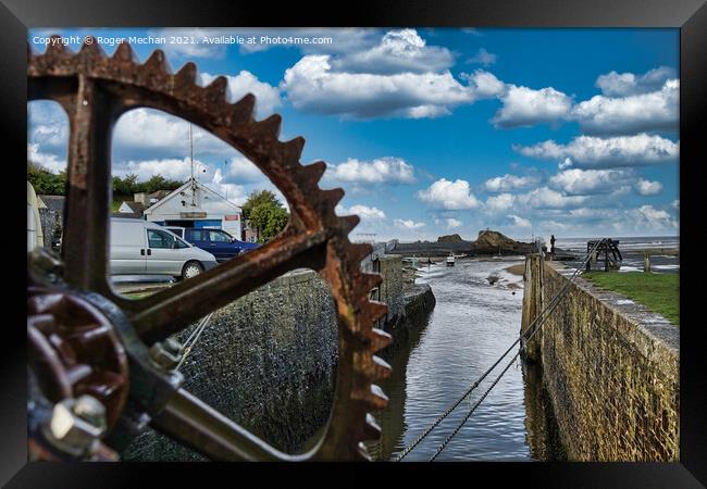 The Magnificence of Bude Canal Lock Gear Wheel Framed Print by Roger Mechan
