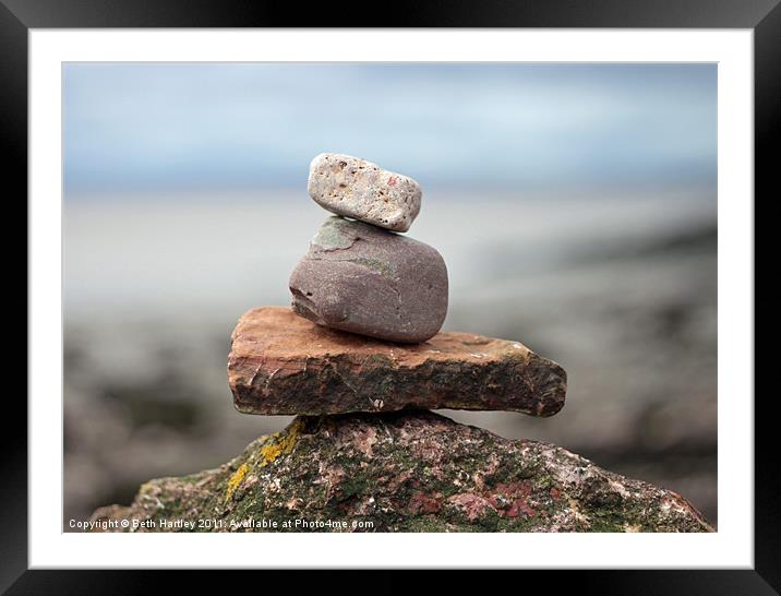 Pebble stack Framed Mounted Print by Beth Hartley