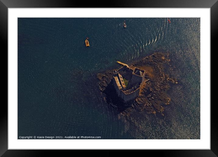 Kisimul Castle from Above, Isle of Barra Framed Mounted Print by Kasia Design
