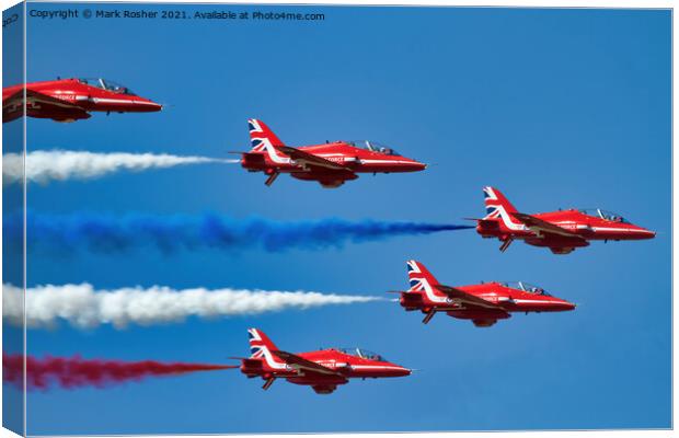 Red Arrows: Red White and Blue Canvas Print by Mark Rosher