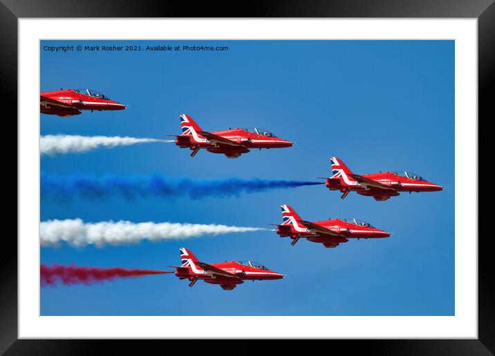 Red Arrows: Red White and Blue Framed Mounted Print by Mark Rosher