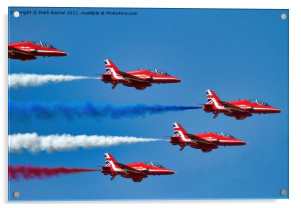 Red Arrows: Red White and Blue Acrylic by Mark Rosher