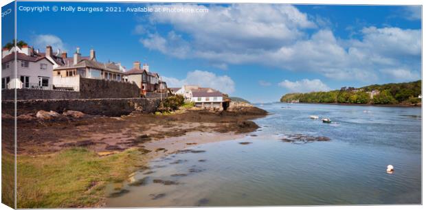 Anglesey, island north west of Wales, small island bright sunny day with bright blue sky and clouds Canvas Print by Holly Burgess
