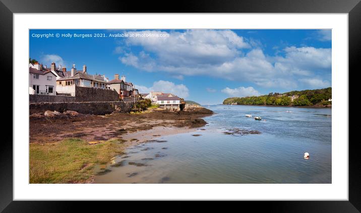 Anglesey, island north west of Wales, small island bright sunny day with bright blue sky and clouds Framed Mounted Print by Holly Burgess