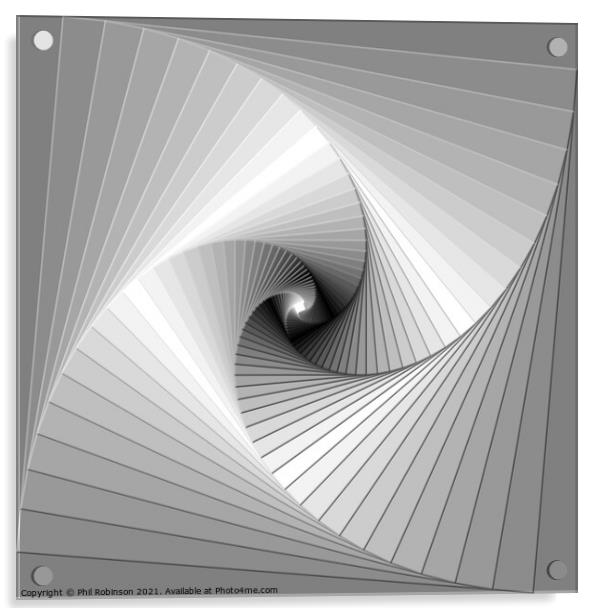 Grey Swirl 2 Acrylic by Phil Robinson