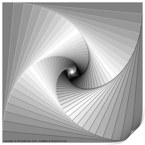 Grey Swirl 2 Print by Phil Robinson
