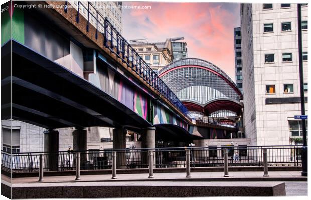 Contemporary Crossrail Place: Canary Wharf's Hub Canvas Print by Holly Burgess