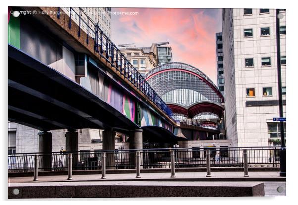 Contemporary Crossrail Place: Canary Wharf's Hub Acrylic by Holly Burgess
