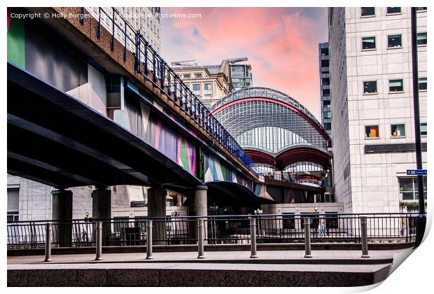 Contemporary Crossrail Place: Canary Wharf's Hub Print by Holly Burgess