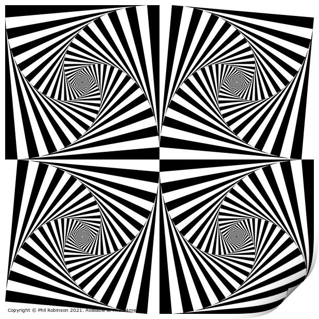 Black and White Swirls Print by Phil Robinson