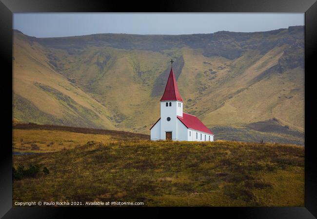 Church in Vik i Myrdal, Iceland Framed Print by Paulo Rocha