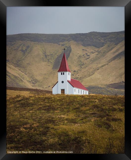 Church in Vik i Myrdal, Iceland Framed Print by Paulo Rocha