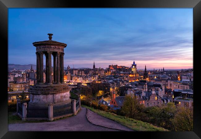 Edinburgh City Lights  Framed Print by Anthony McGeever