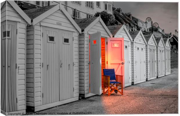 Any Time Is Beach Hut Time Canvas Print by Alison Chambers