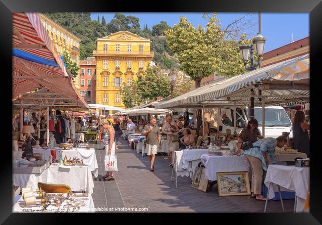 Cours Saleya market - Nice Framed Print by Laszlo Konya