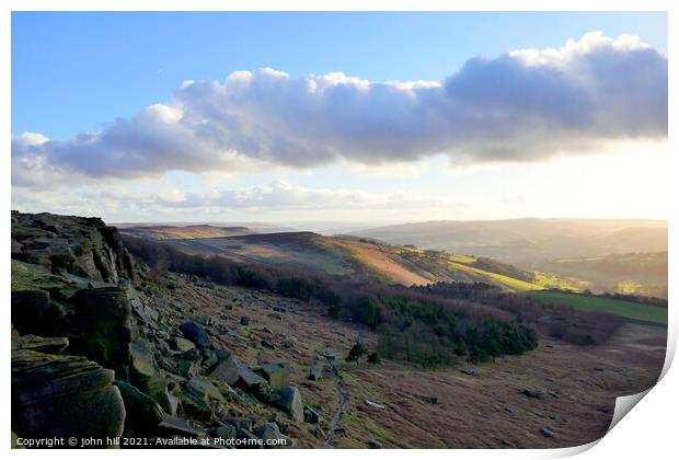 Peak district, Derbyshire, UK. Print by john hill