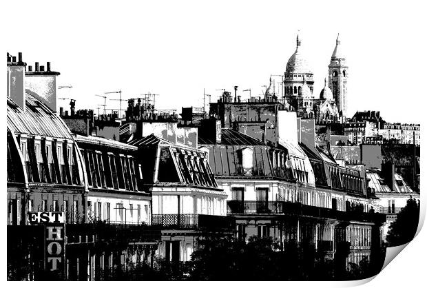 Paris Rooftops Print by Phil Robinson