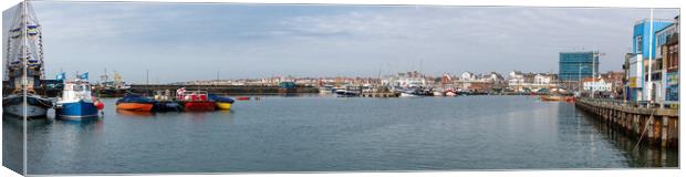 Bridlington harbour panoramic Canvas Print by Alan Tunnicliffe