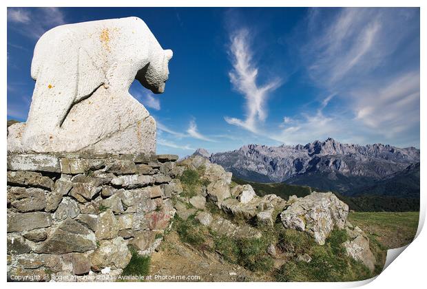 White Stone Bear Stands Watch Print by Roger Mechan