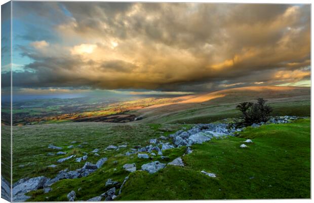 Dramatic rain clouds on the Black Mountain Canvas Print by Leighton Collins