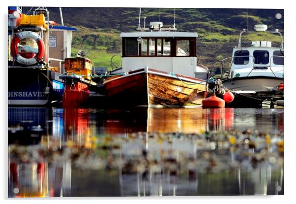 Small Boat Marina, Shetland. Acrylic by Anne Macdonald