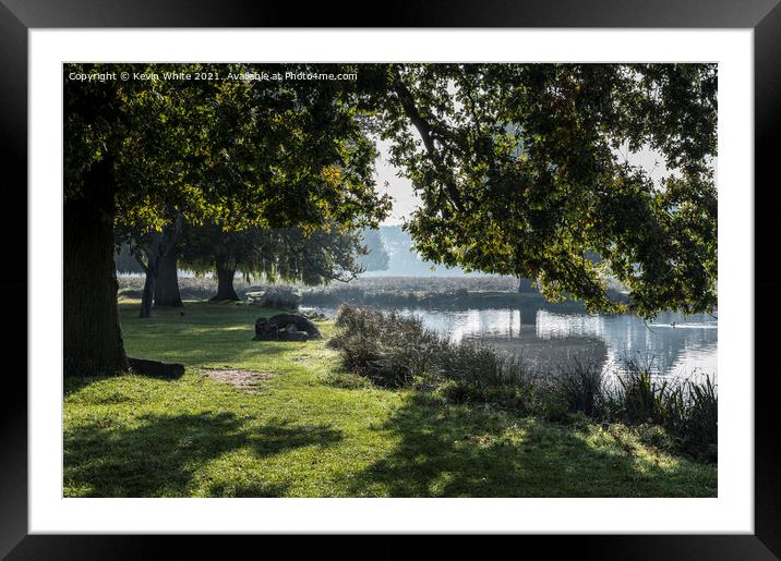 Winter sun and shade Framed Mounted Print by Kevin White