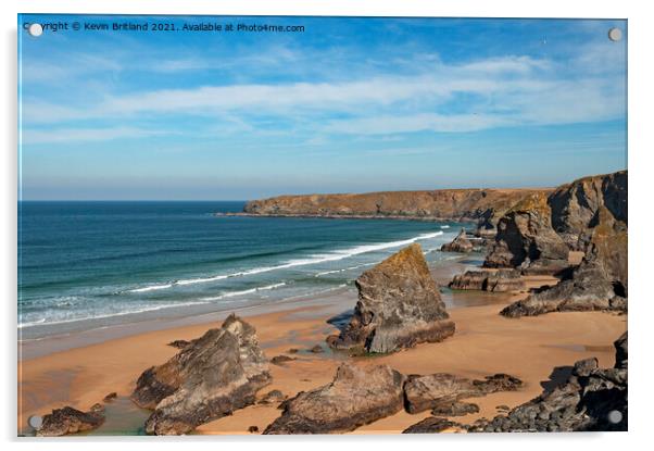 Bedruthan cornwall Acrylic by Kevin Britland